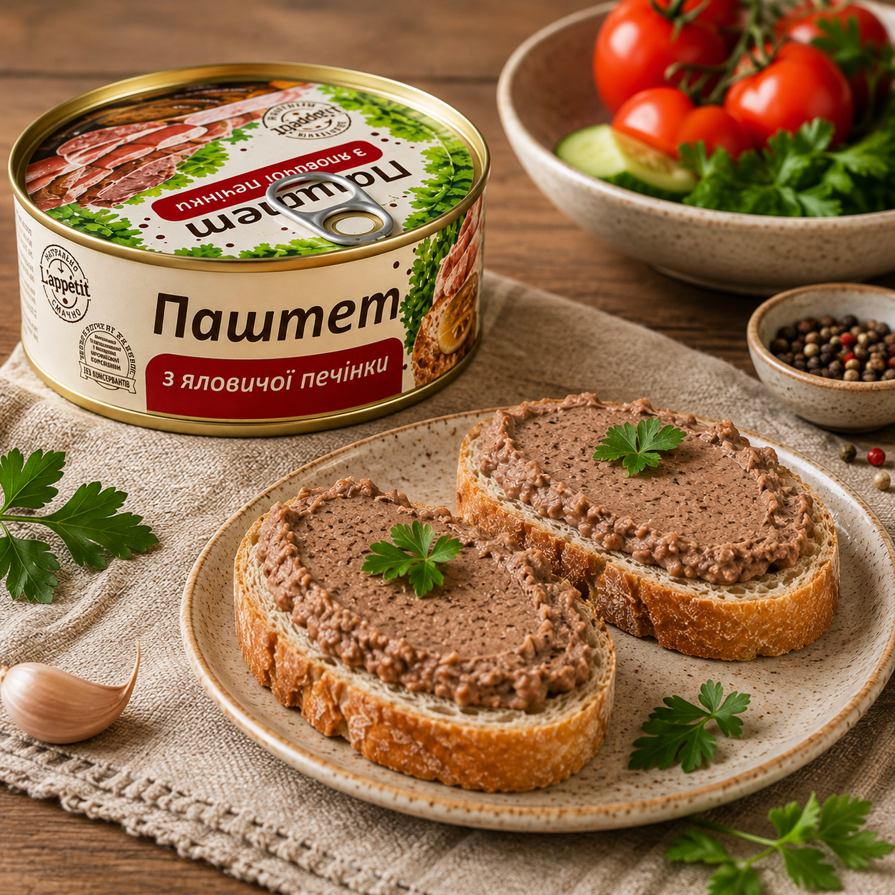 Паштет L'appetit з яловичої печінки 240 г - Зображення 2
